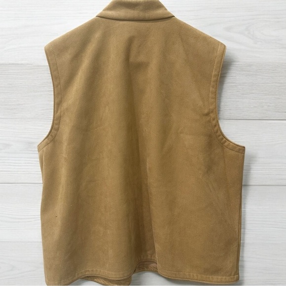 Women’s Talbots Tan Suede Zip-Up Vest with Standing Collar XL - Picture 3 of 5